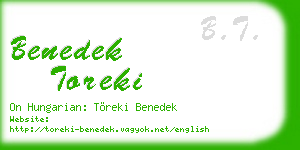 benedek toreki business card