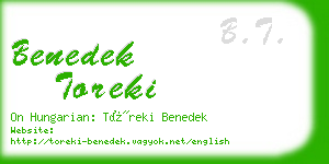 benedek toreki business card